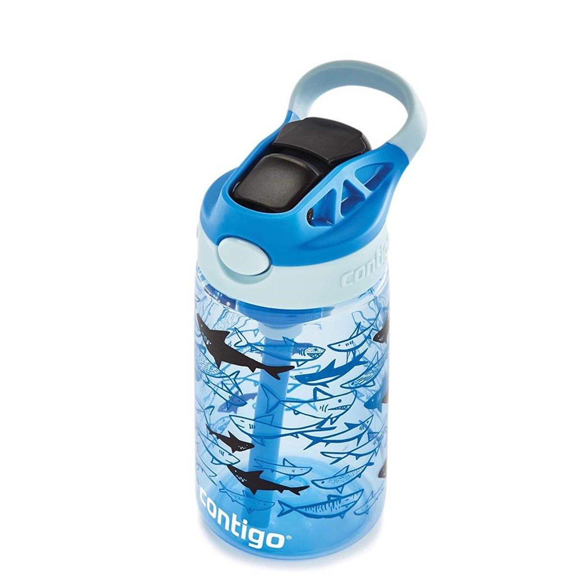 Contigo Gizmo Flip Pro Sharks Tritan Çocuk Suluğu 420ML Açık Mavi